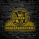 Personalized Metal Halloween Address Sign, Custom Metal House Number Sign, Metal Street Address Plaque Outdoor Wall Art, Front Door Signs