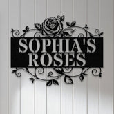 Custom Name Rose Garden Sign, Custom Metal Hanging Garden Sign, Personalized Metal Gardening Gift, Outdoor Decor, Rose Garden Sign
