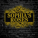 Custom Name Rose Garden Sign, Custom Metal Hanging Garden Sign, Personalized Metal Gardening Gift, Outdoor Decor, Rose Garden Sign