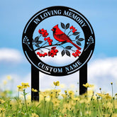 Personalized Memorial Stake Metal, Cardinal Garden Stakes, Cardinals Appear, Grave Marker, Remembrance Stake, Garden Decor, Outdoor Sign