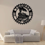 Custom Railroad Sign with Led Light, Train Metal Sign Name, Railway Sign, Personalized Train Sign, Gift For Train Lover, Train Wall Art