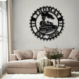 Custom Railroad Sign with Led Light, Train Metal Sign Name, Railway Sign, Personalized Train Sign, Gift For Train Lover, Train Wall Art