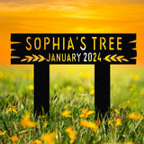 Custom Memorial Tree Sign With Stake, Personalized Tree Metal Garden Marker, Tree Garden Sign, Tree Plaque Marker, Tree Decor