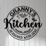 Custom Granny's Metal Kitchen Sign with Led Light, Kitchen Decor, Name Kitchen Sign, Farmhouse Kitchen Decor, Cooking Gift for Mom