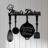 Custom Mimi's Metal Kitchen Sign with Led Light, Kitchen Decor, Name Kitchen Sign, Farmhouse Kitchen Decor, Cooking Gift for Mom