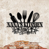 Custom Nana's Metal Kitchen Sign with Led Light, Kitchen Decor, Name Kitchen Sign, Farmhouse Kitchen Decor, Cooking Gift for Mom