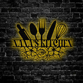 Custom Nana's Metal Kitchen Sign with Led Light, Kitchen Decor, Name Kitchen Sign, Farmhouse Kitchen Decor, Cooking Gift for Mom