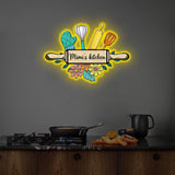Custom Colored Mimi's Metal Kitchen Sign with Led Light, Kitchen Decor, Name Kitchen Sign, Farmhouse Kitchen Decor, Cooking Gift for Mom