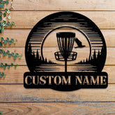 Personalized Disc Golf Metal Wall Art LED Light, Custom Disc Golfer Name Sign, Home Decor, Disc Golf Wall Art, Gift for Disc Golf Players