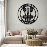 Custom Name Metal Kitchen Sign with Led Light, Kitchen Decor, Name Kitchen Sign, Farmhouse Kitchen Decor, Cooking Gift for Grandma Mom