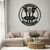 Custom Name Metal Kitchen Sign with Led Light, Kitchen Decor, Name Kitchen Sign, Farmhouse Kitchen Decor, Cooking Gift for Grandma Mom