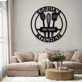 Custom Name Metal Kitchen Sign with Led Light, Kitchen Decor, Name Kitchen Sign, Farmhouse Kitchen Decor, Cooking Gift for Grandma Mom