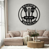 Custom Name Metal Kitchen Sign with Led Light, Kitchen Decor, Name Kitchen Sign, Farmhouse Kitchen Decor, Cooking Gift for Grandma Mom