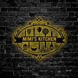Custom Mimi's Metal Kitchen Sign with Led Light, Kitchen Decor, Name Kitchen Sign, Farmhouse Kitchen Decor, Cooking Gift for Grandma Mom