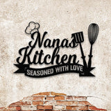 Custom Nana's Metal Kitchen Sign with Led Light, Kitchen Decor, Name Kitchen Sign, Farmhouse Kitchen Decor, Cooking Gift for Grandma Mom