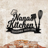 Custom Nana's Metal Kitchen Sign with Led Light, Kitchen Decor, Name Kitchen Sign, Farmhouse Kitchen Decor, Cooking Gift for Grandma Mom