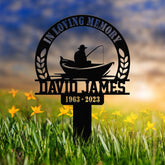 Personalized Fishing Memorial Plaque Stake, Fisherman Memorial Gift, Fishing Dad Sympathy, Gift Loss Of Father, Outdoor Garden Decor