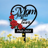 Personalized Rose Memorial Plaque Stake, Memorial Gifts for Loss of Mother, Memorial Sign, In Loving Memory Gift, Gift Loss Of Family