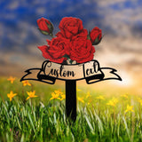 Personalized Rose Memorial Plaque Stake, Memorial Gifts for Loss of Mother, Memorial Sign, In Loving Memory Gift, Gift Loss Of Family