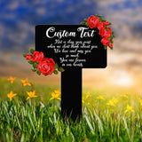 Personalized Rose Memorial Plaque Stake, Memorial Gifts for Loss of Mother, Memorial Sign, In Loving Memory Gift, Gift Loss Of Family