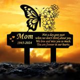 Personalized Butterfly Memorial Plaque Stake, Memorial Gifts for Loss of Mother, Memorial Sign, In Loving Memory Gift, Gift Loss Of Mom