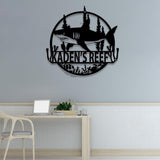 Custom Shark Metal Sign with Led Lights, Last Name Sign, Personalized Reef Wall Art, Shark Wall Decor, Indoor Home Decor & Shark Lover Gift