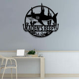 Custom Shark Metal Sign with Led Lights, Last Name Sign, Personalized Reef Wall Art, Shark Wall Decor, Indoor Home Decor & Shark Lover Gift