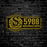 Personalized Metal Address Sign, Custom Metal House Number Sign, Front Door Wall Hanger Signs, Metal Street Address Plaque Outdoor Wall Art,