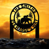 Personalized Bear Family Metal Address Stake, Modern Address Sign, Custom House Numbers, Metal Address Sign, Address Numbers, Road Address