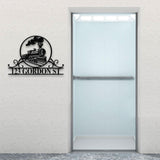 Personalized Train Metal Address Sign, Custom Metal House Number Sign, Metal Street Address Plaque Outdoor Wall Art, Front Door Signs