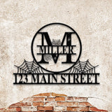 Personalized Metal Halloween Address Sign, Custom Metal House Number Sign, Metal Street Address Plaque Outdoor Wall Art, Front Door Signs