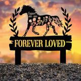 Personalized Floral Horse Heart Memorial Stake - Pet Grave Marker Sign, Horse Loss Gift, Sympathy Remembrance Sign for Garden or Yard