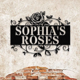 Custom Name Rose Garden Sign, Custom Metal Hanging Garden Sign, Personalized Metal Gardening Gift, Outdoor Decor, Rose Garden Sign
