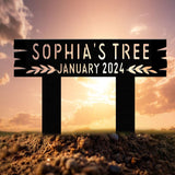 Custom Memorial Tree Sign With Stake, Personalized Tree Metal Garden Marker, Tree Garden Sign, Tree Plaque Marker, Tree Decor