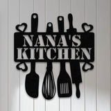 Custom Nana's Metal Kitchen Sign with Led Light, Kitchen Decor, Name Kitchen Sign, Farmhouse Kitchen Decor, Cooking Gift for Grandma Mom