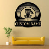 Personalized Disc Golf Metal Wall Art LED Light, Custom Disc Golfer Name Sign, Home Decor, Disc Golf Wall Art, Gift for Disc Golf Players