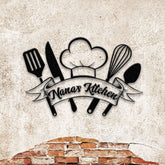 Custom Nana's Metal Kitchen Sign with Led Light, Kitchen Decor, Name Kitchen Sign, Farmhouse Kitchen Decor, Cooking Gift for Grandma Mom