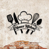 Custom Nana's Metal Kitchen Sign with Led Light, Kitchen Decor, Name Kitchen Sign, Farmhouse Kitchen Decor, Cooking Gift for Grandma Mom