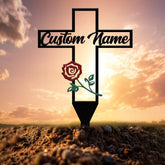 Personalized Rose Memorial Plaque Stake, Memorial Gifts for Loss of Mother, Memorial Sign, In Loving Memory Gift, Gift Loss Of Father