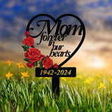 Personalized Rose Memorial Plaque Stake, Memorial Gifts for Loss of Mother, Memorial Sign, In Loving Memory Gift, Gift Loss Of Family