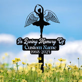 Custom Memorial Plaque for Ballerina, Ballet Teacher Metal Cross, Temporary Grave Marker for Girls, Dancing In Heaven, Remembrance Cross