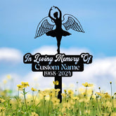 Custom Memorial Plaque for Ballerina, Ballet Teacher Metal Cross, Temporary Grave Marker for Girls, Dancing In Heaven, Remembrance Cross