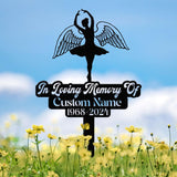 Custom Memorial Plaque for Ballerina, Ballet Teacher Metal Cross, Temporary Grave Marker for Girls, Dancing In Heaven, Remembrance Cross