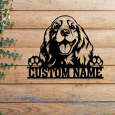 Personalized Cocker Spaniel Metal Wall Art, Family Name Gift for Dog Lovers, Dog Monogram Sign, Dog Mom Gifts