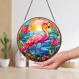 Flamingo Glass Suncatcher, Flamingo Window Hangings, Flamingo House Decoration, Flamingo Lover Gifts, Housewarming Gift