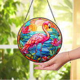 Flamingo Glass Suncatcher, Flamingo Window Hangings, Flamingo House Decoration, Flamingo Lover Gifts, Housewarming Gift