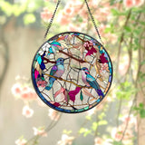 Hummingbirds and Wild Flowers Suncatcher, Hummingbird Lovers, Window Hanging, Hummingbird Suncatcher, Hummingbird Gifts, Gift for Mom