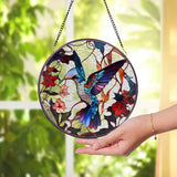 Hummingbirds and Wild Flowers Suncatcher, Hummingbird Lovers, Window Hanging, Hummingbird Suncatcher, Hummingbird Gifts, Gift for Mom