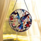Hummingbirds and Wild Flowers Suncatcher, Hummingbird Lovers, Window Hanging, Hummingbird Suncatcher, Hummingbird Gifts, Gift for Mom