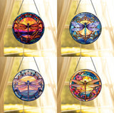 Dragonfly Stained Glass, Dragonfly Suncatcher, Dragonfly Window Hanging, Glass Art, In Door Decor, Kitchen Decoration, Gift for Mom